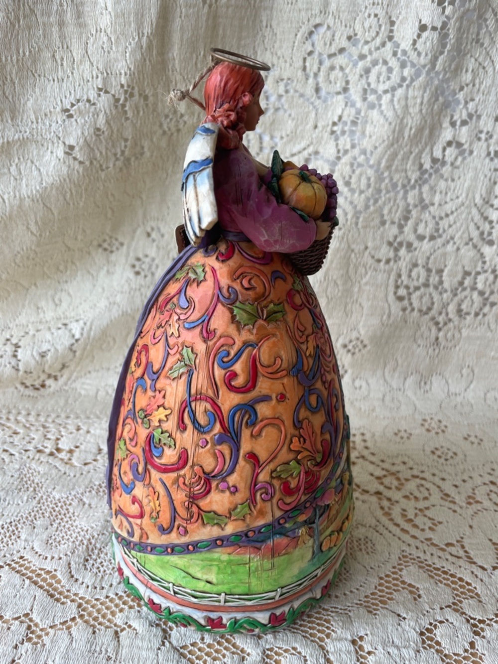 Jim Shore Multicolored Hand-Painted Angel Figurine with Floral Accents - Picture 7 of 9